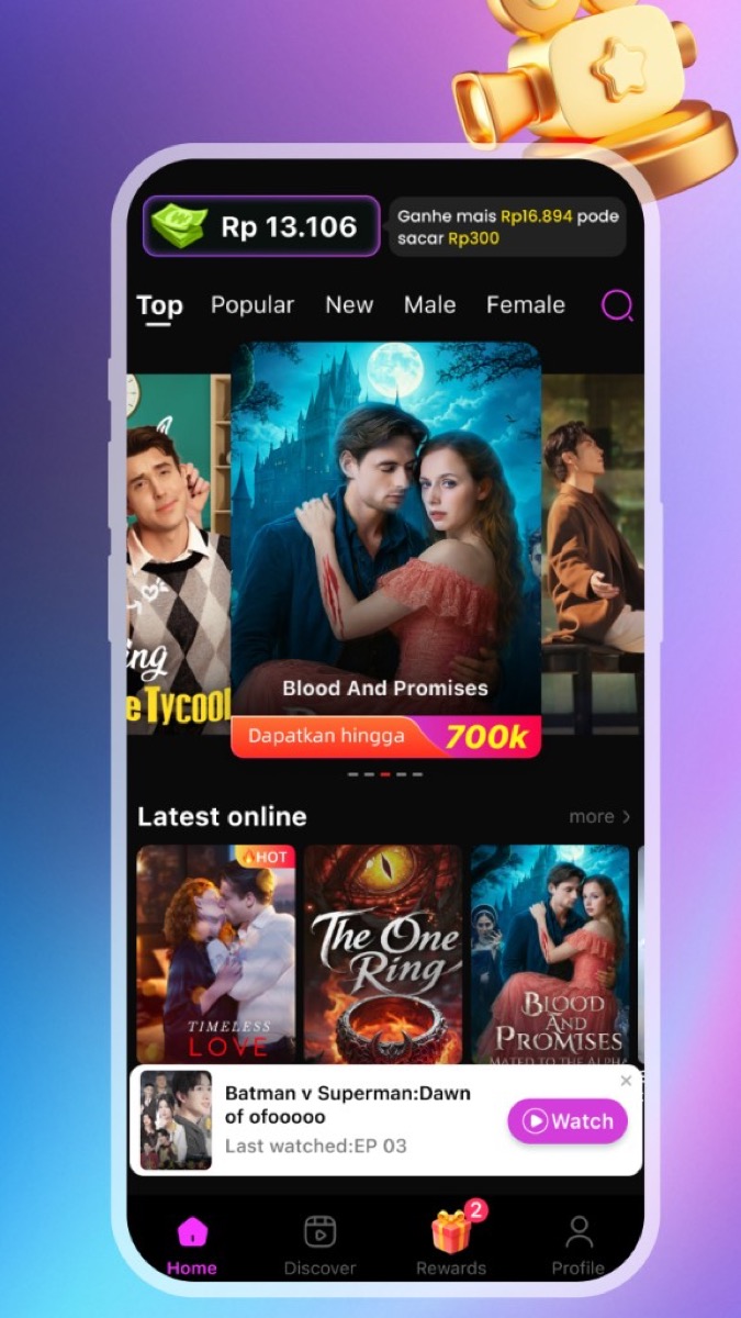 PicDrama home feed with drama posters